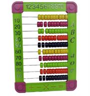 Brainware Bear Green Plastic Abacus 100 Beads Flatboard