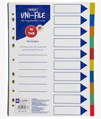 MARLIN FILE DIVIDERS JAN - DEC POLYPROP
