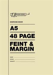 Freedom A5 48 Pages Exercise Book Feint And Margin 5 Pack
