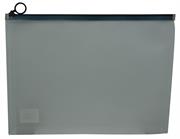 Brainware A4 Clear Carry Folder With Black Easy Slide Zip