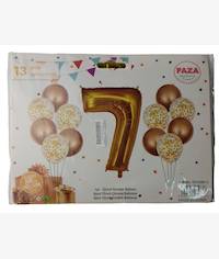 Casey 13pc Gold and White Balloon Set Nr 7