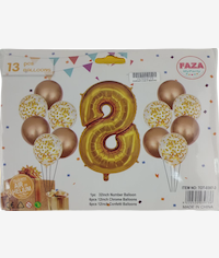 Casey 13pc Gold and White Balloon Set Nr 8