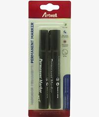 Artwell Permanent 2 Pack Black Marker